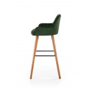 Стул барный HALMAR H93 темно-зеленый/орех